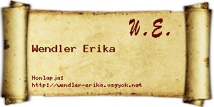 Wendler Erika névjegykártya